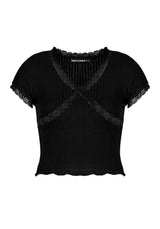 ELENA LACE TRIM TEE