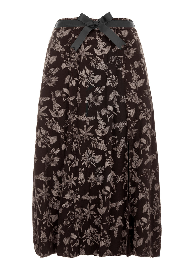 POISONOUS PLANT SPLIT MIDI SKIRT