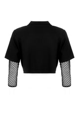 Decontrol Fishnet Sleeve Crop