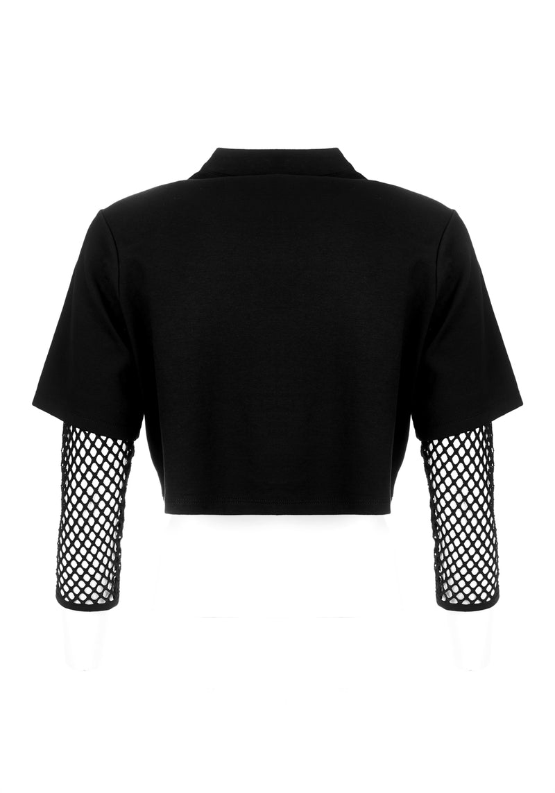 Decontrol Fishnet Sleeve Crop