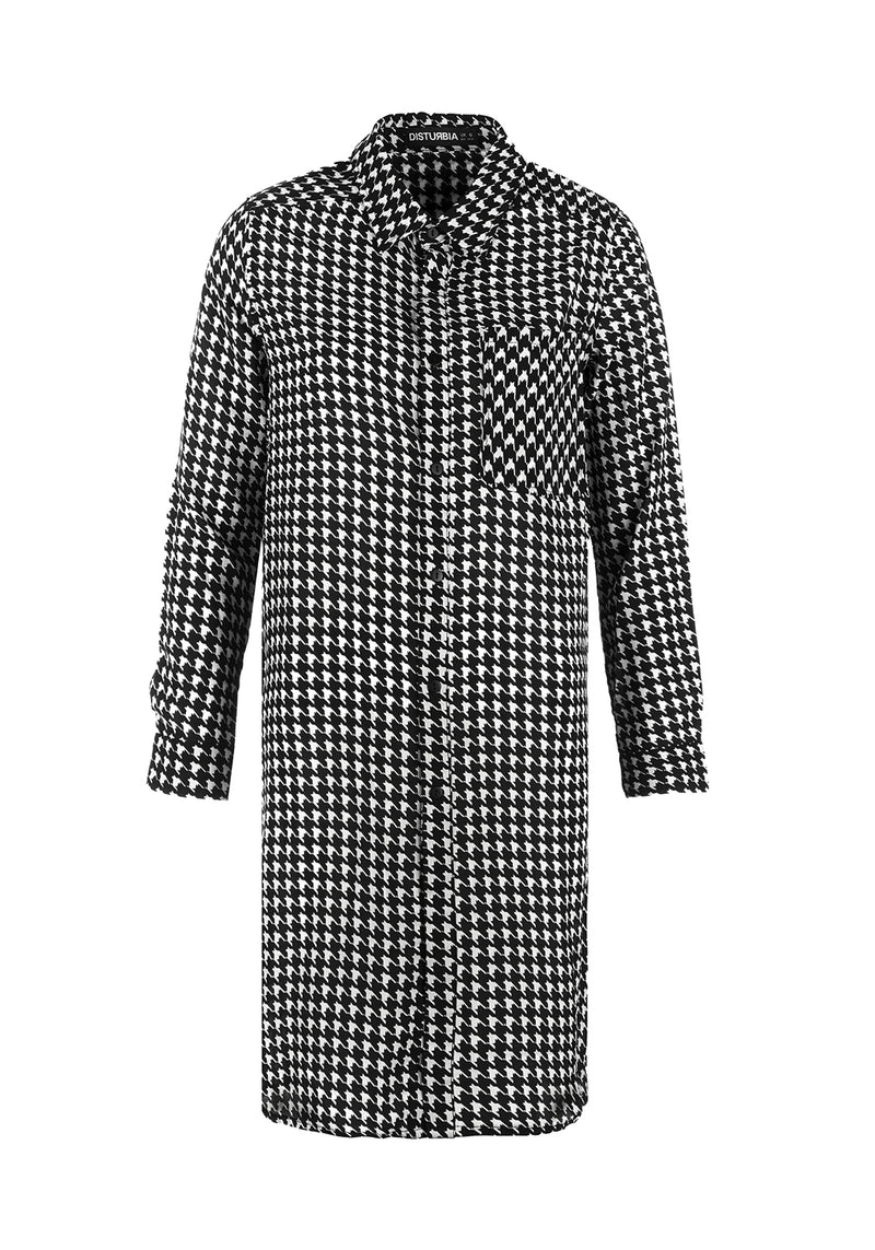 FATALE HOUNDSTOOTH SHIRT DRESS