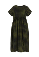 Terra Gingham Midi Smock Dress