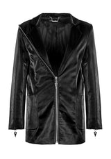 Aureole Faux Leather Blazer