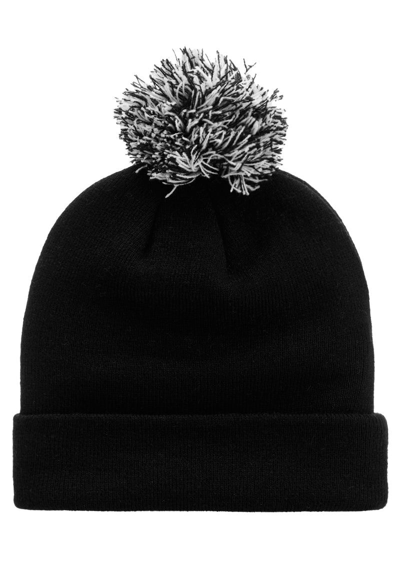 Spinneret Embroidered Pom Pom Beanie