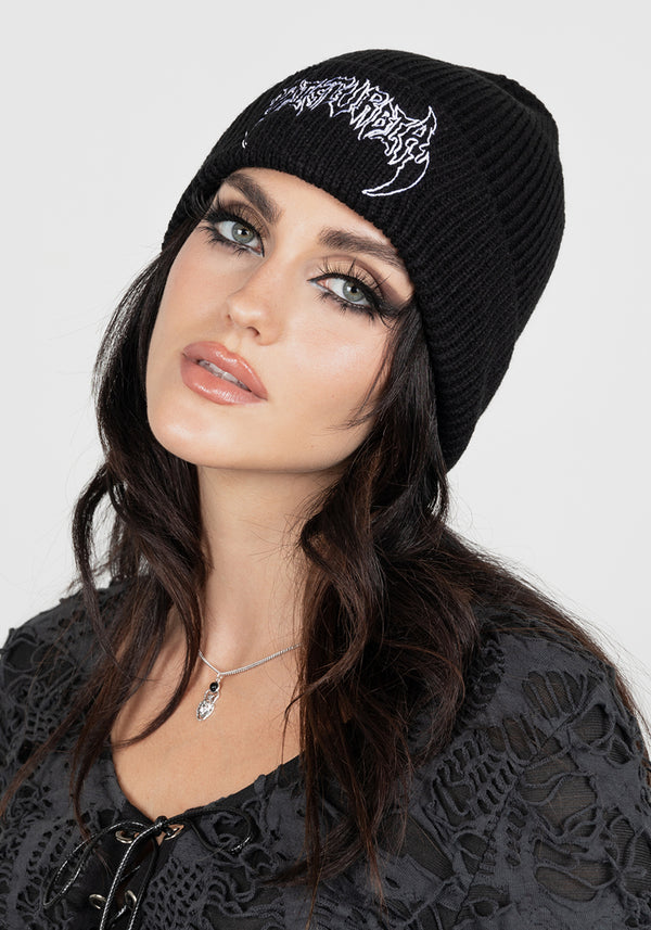 Distorted Disturbia Embroidered Beanie