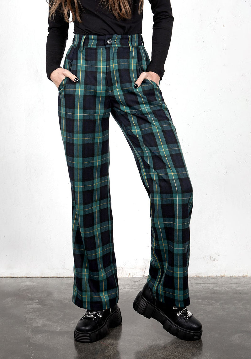 Creed Wide Leg Check Trousers