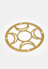 TRIPLE MOON BRASS COASTER