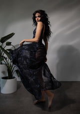 Bracken Sheer Chiffon Tie Waist Maxi Skirt