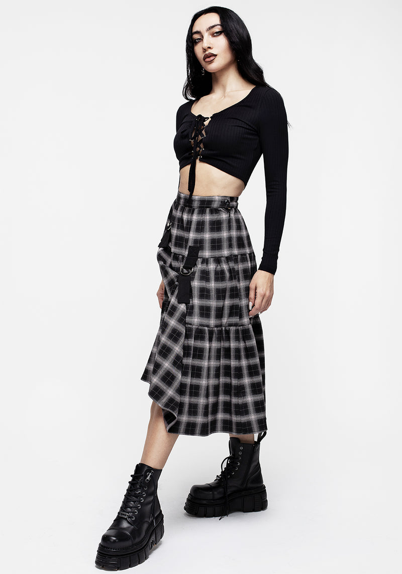 Banshee Check Bondage Skirt