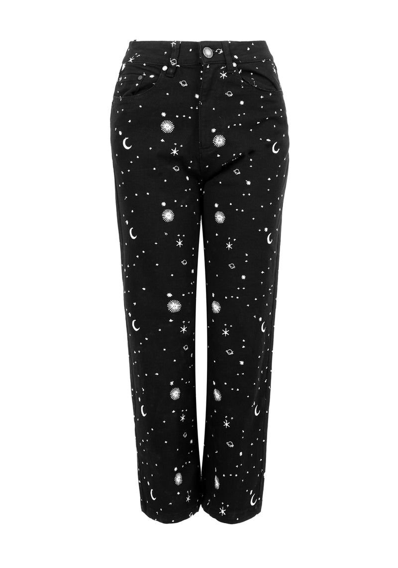 CELESTIAL EMBROIDERED JEANS