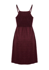 MUNDI SHIRRED MIDI DRESS