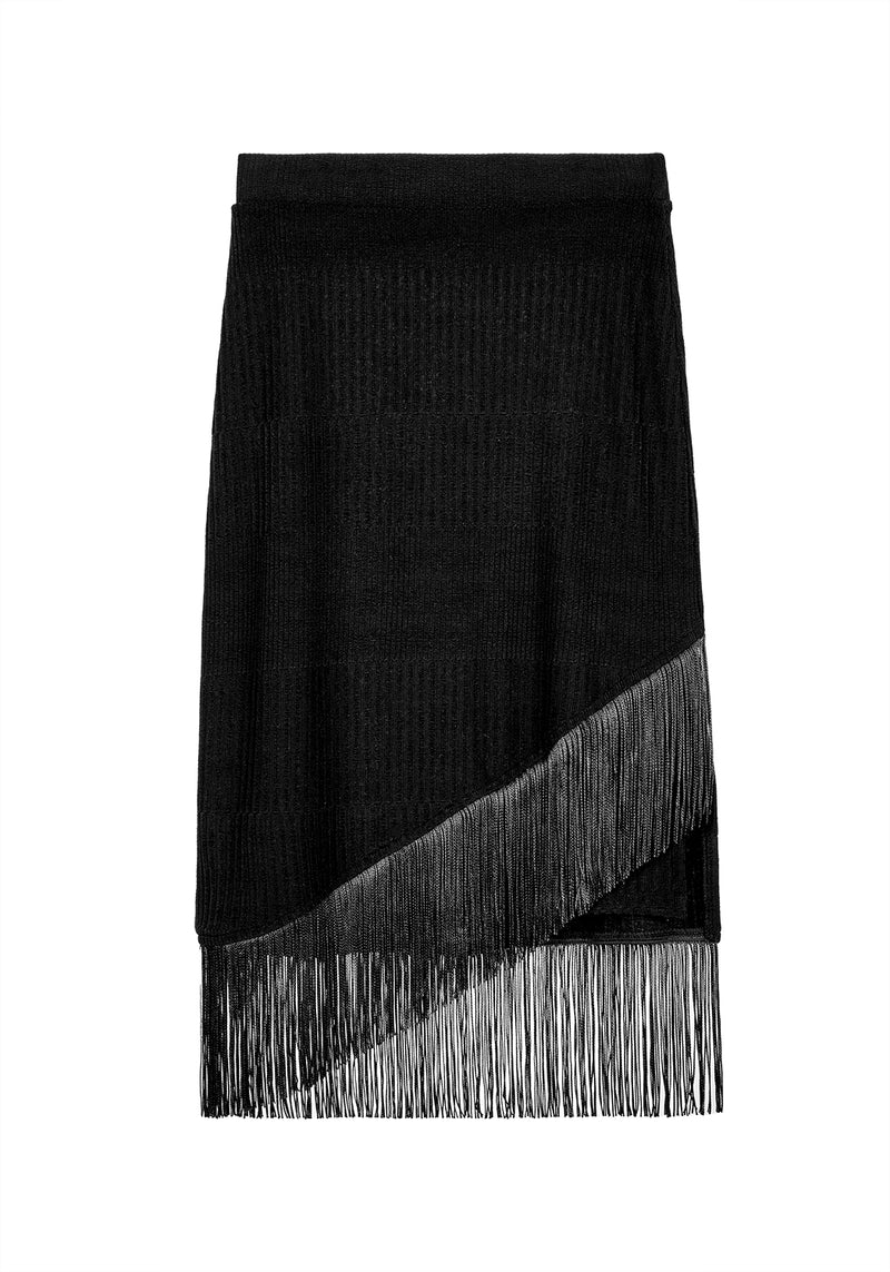 LITTLELIES MIDI FRINGED JERSEY SKIRT