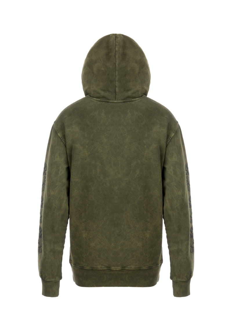 Sabbat and Sun Green Acid Wash Pullover Hoody