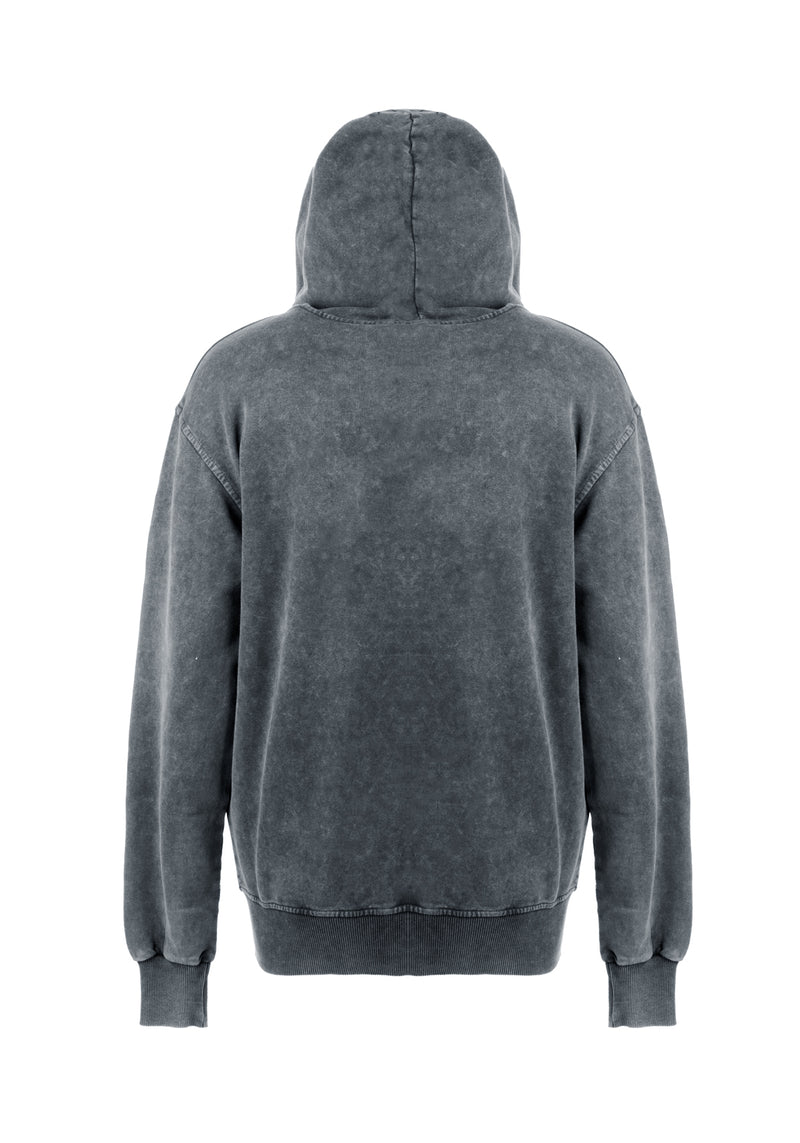 Devil Grey Acid Wash Pullover Hoody