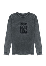 Tarot Grey Acid Wash Long Sleeve Tee