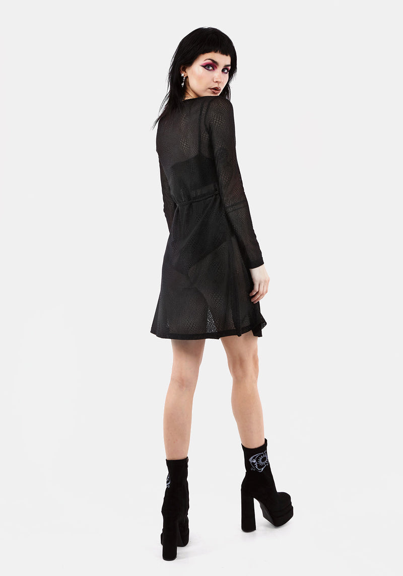 AMORE SHEER WRAP DRESS