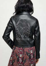 Elemental Embroidered Faux Leather Jacket