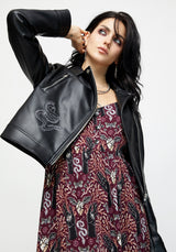 Elemental Embroidered Faux Leather Jacket