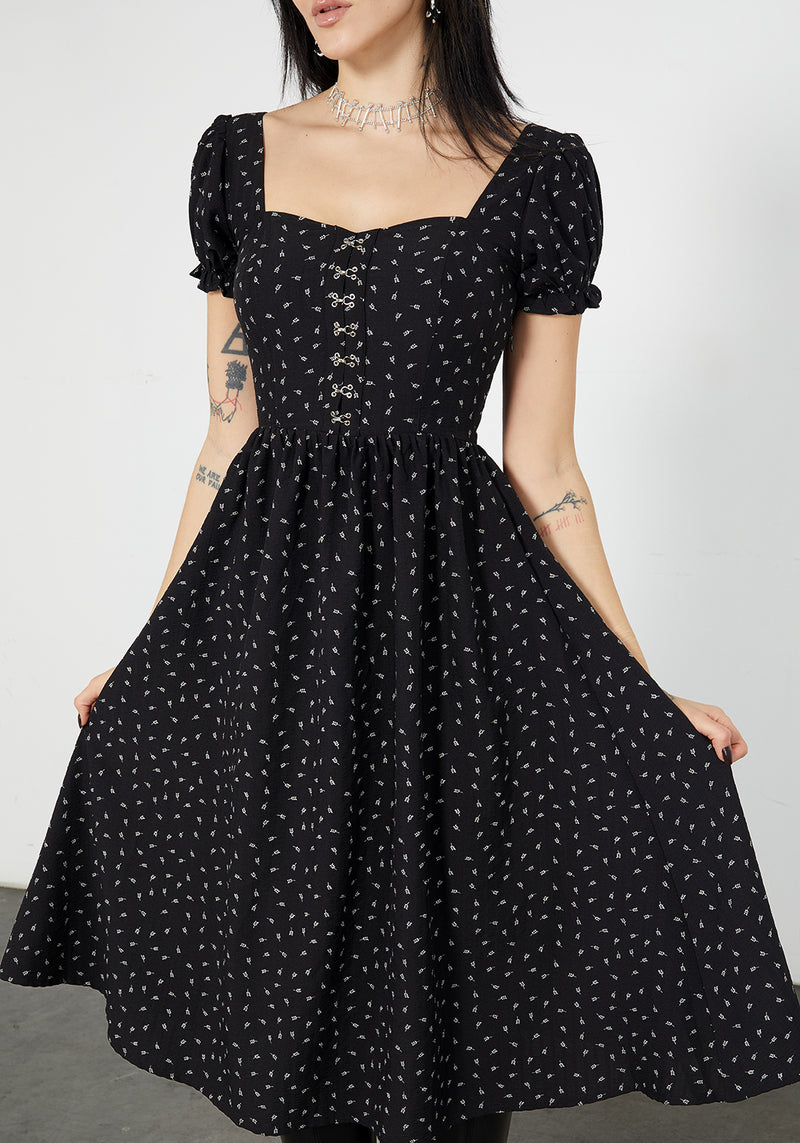 Mortem Floral Print Midi Dress