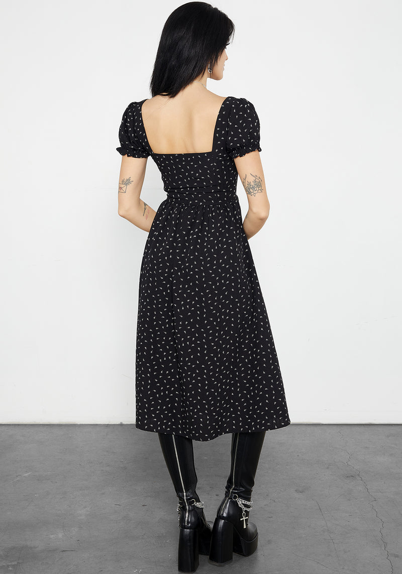 Mortem Floral Print Midi Dress