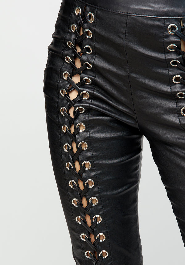 Laced Leg Detail Bootcut Pants