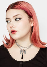 BAPHOMET BLACK AGATE CHAIN CHOKER