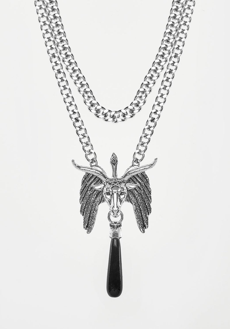 BAPHOMET BLACK AGATE CHAIN CHOKER